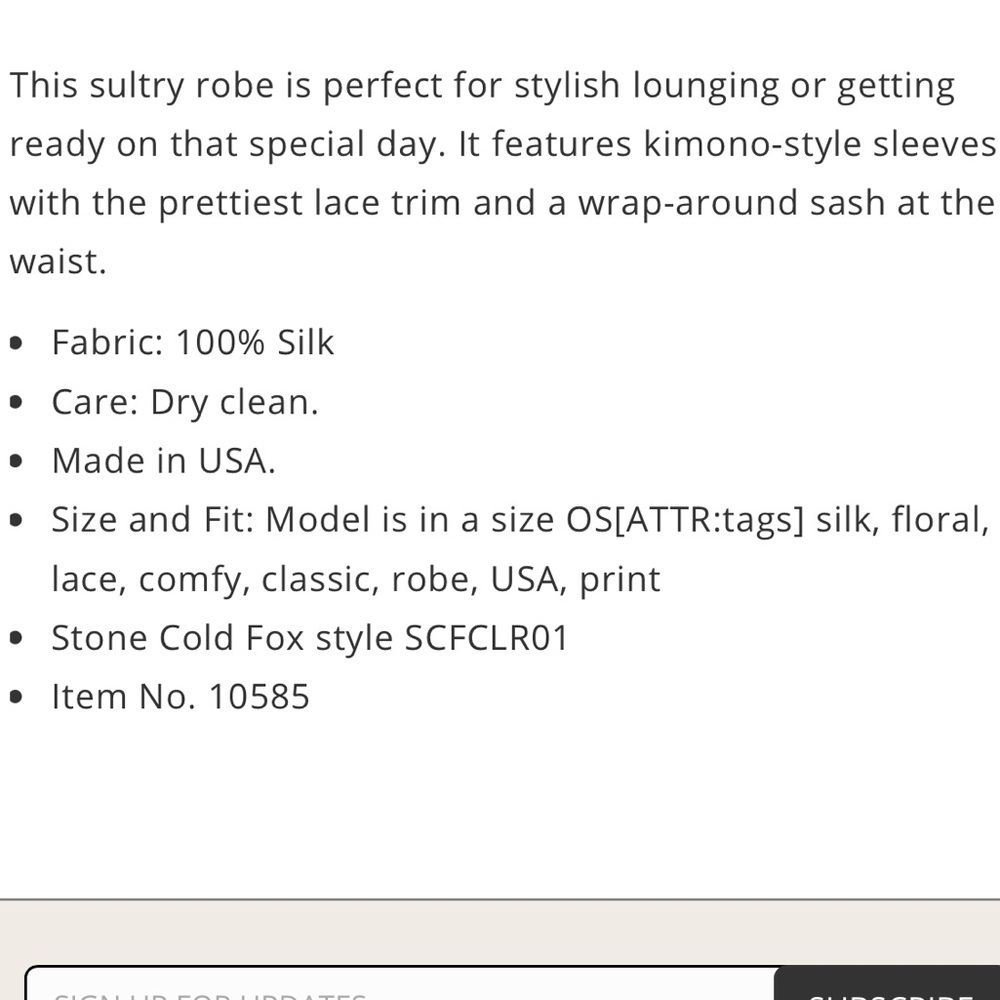 Stone Cold Fox Robe Bloom Print O/S - Picture 6 of 6